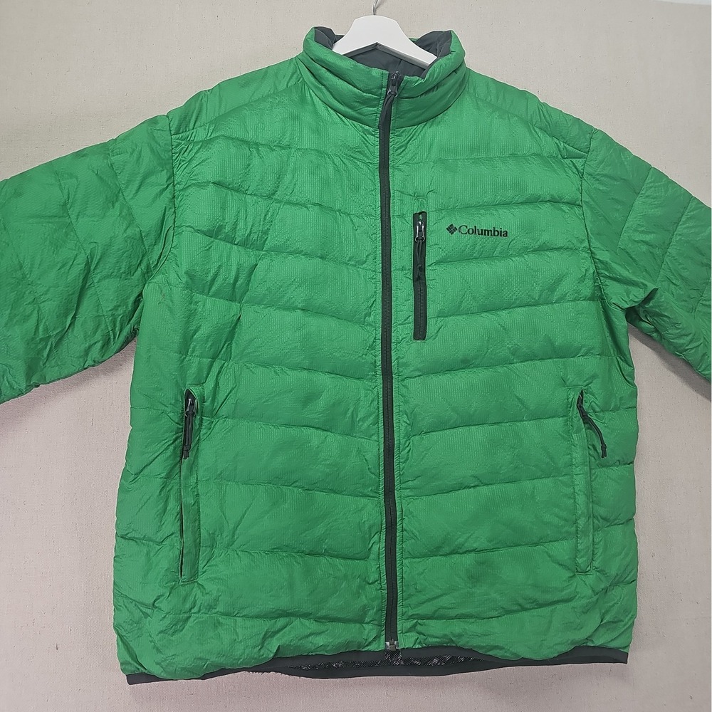 Columbia Men's XL Down Quilted Puffer Jacket Omni-Heat Insulated SM3176 STAINS